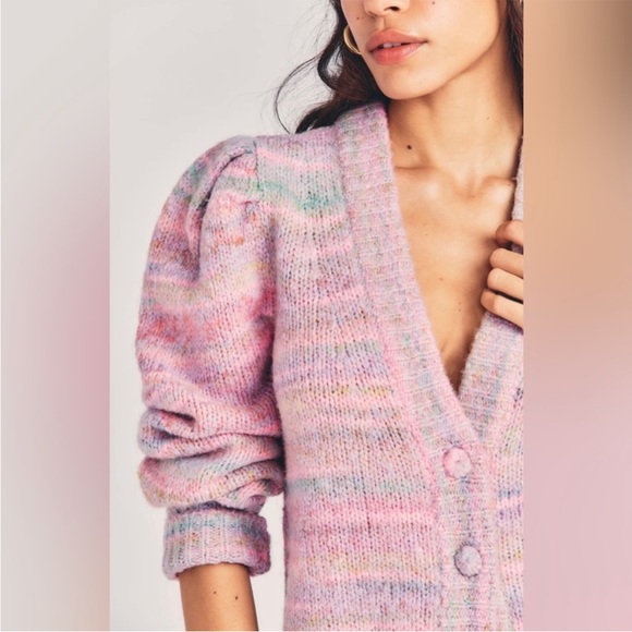 Love Shack Fancy - Wilford Boyfriend Cardigan in Pink Cloud - Picture 4 of 14